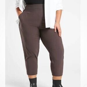 Athleta Nolita Slim Tapered Crop Pant Dark Brown Cropped Pants Athletic Active